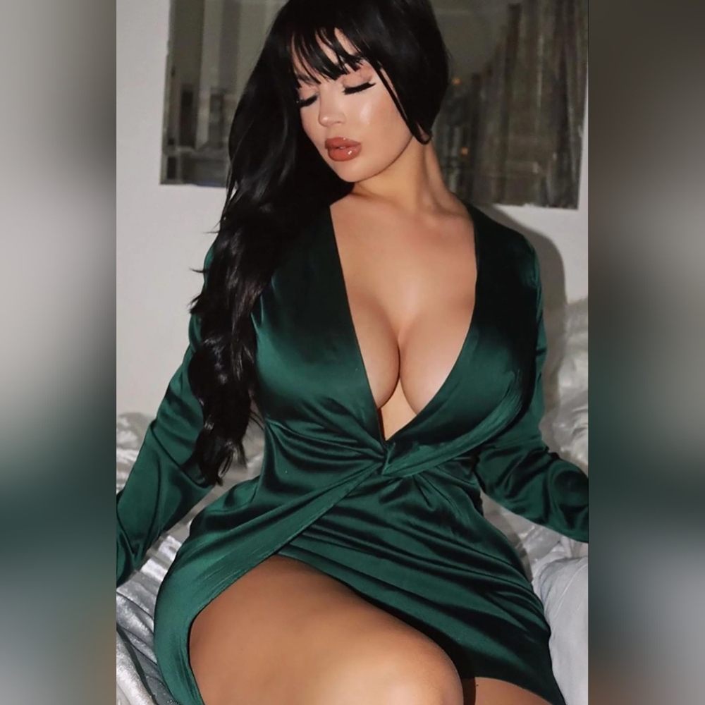 Fashion Nova Sugar Free Dress - Hunter Green, Size 1X